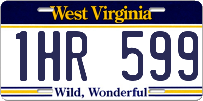 WV license plate 1HR599