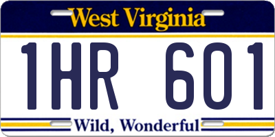 WV license plate 1HR601