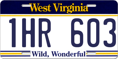 WV license plate 1HR603