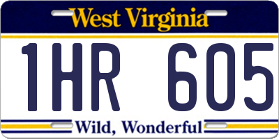 WV license plate 1HR605