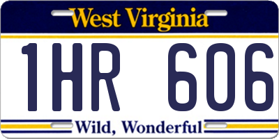 WV license plate 1HR606