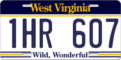 WV license plate 1HR607