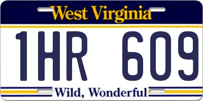 WV license plate 1HR609