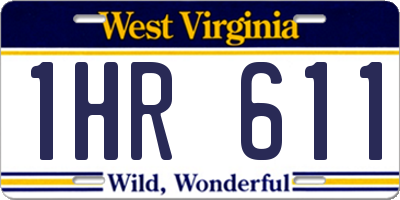 WV license plate 1HR611