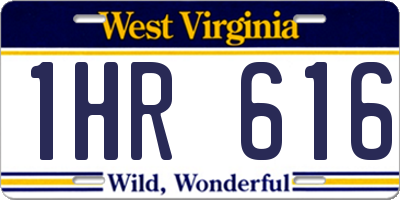 WV license plate 1HR616