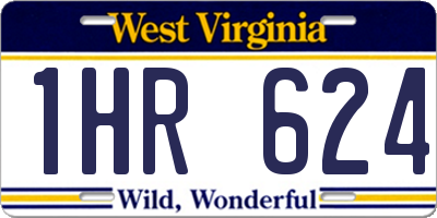 WV license plate 1HR624