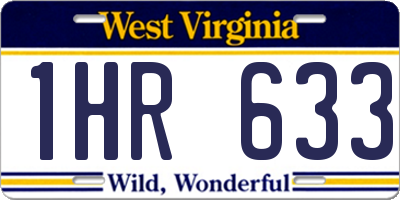 WV license plate 1HR633