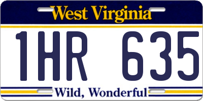 WV license plate 1HR635