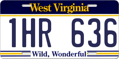 WV license plate 1HR636