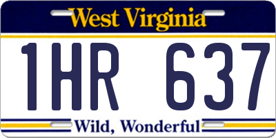 WV license plate 1HR637