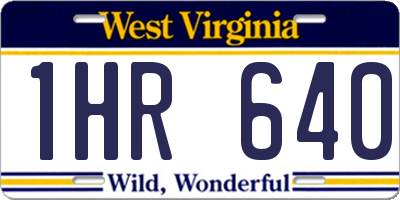 WV license plate 1HR640