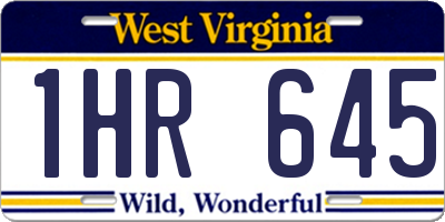 WV license plate 1HR645