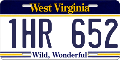 WV license plate 1HR652