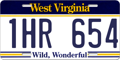 WV license plate 1HR654