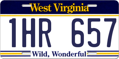 WV license plate 1HR657