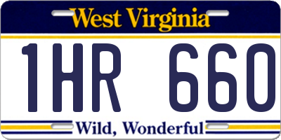 WV license plate 1HR660