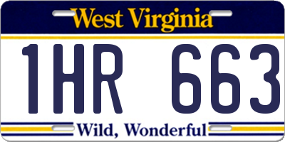 WV license plate 1HR663