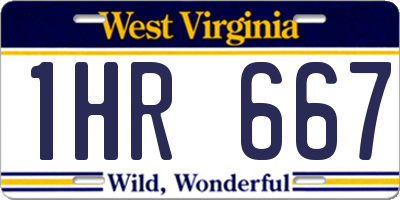 WV license plate 1HR667