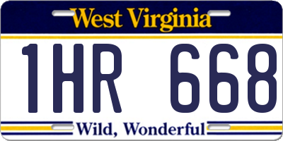 WV license plate 1HR668