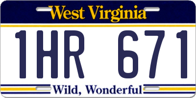 WV license plate 1HR671