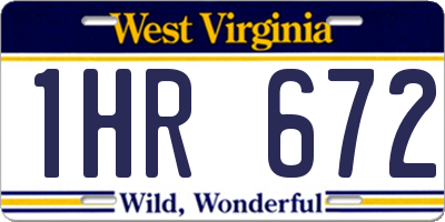 WV license plate 1HR672