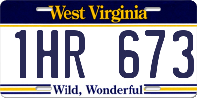 WV license plate 1HR673