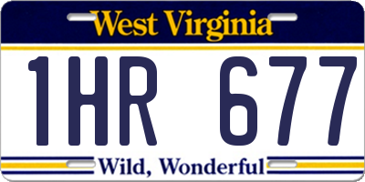 WV license plate 1HR677