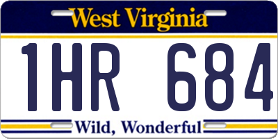 WV license plate 1HR684