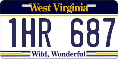 WV license plate 1HR687