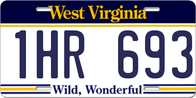 WV license plate 1HR693