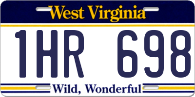 WV license plate 1HR698