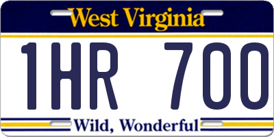 WV license plate 1HR700