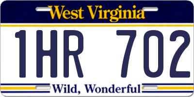 WV license plate 1HR702