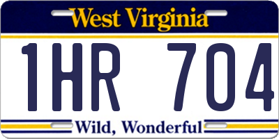 WV license plate 1HR704