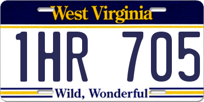 WV license plate 1HR705