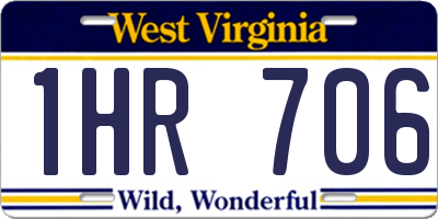 WV license plate 1HR706
