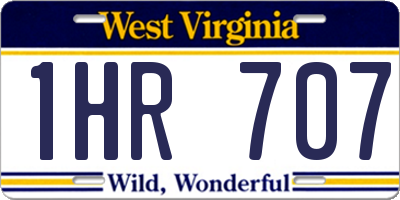 WV license plate 1HR707