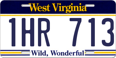 WV license plate 1HR713