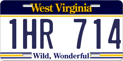 WV license plate 1HR714