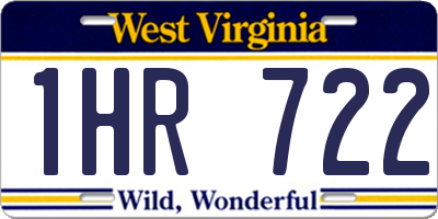 WV license plate 1HR722