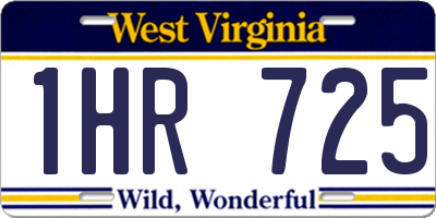 WV license plate 1HR725