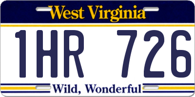 WV license plate 1HR726