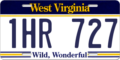 WV license plate 1HR727