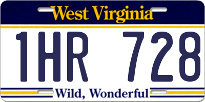WV license plate 1HR728