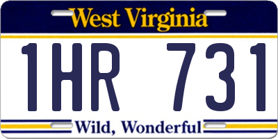 WV license plate 1HR731