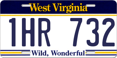WV license plate 1HR732
