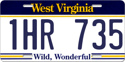 WV license plate 1HR735