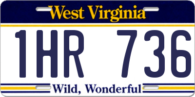 WV license plate 1HR736