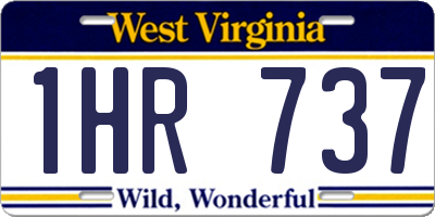 WV license plate 1HR737