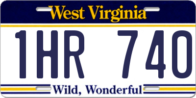 WV license plate 1HR740